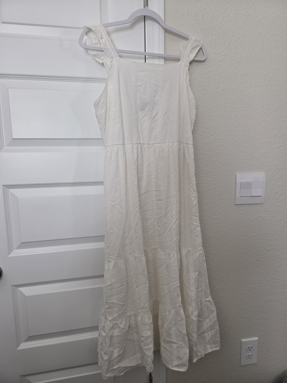 art class Cream Eyelet Maxi Dress with Ruffled Hem